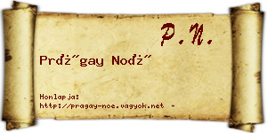 Prágay Noé névjegykártya